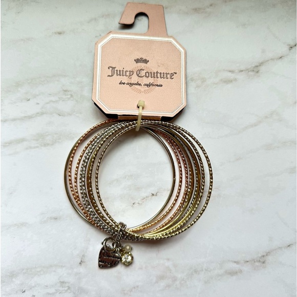 Juicy Couture Jewelry - JUICY COUTURE Bracelet Set Charms Bangle Gold Silver Rose Gold Tone